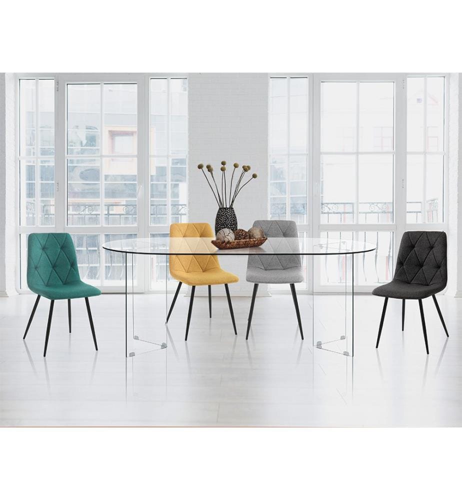 Ovaler Tisch Kaya 180 cm - Transparent
