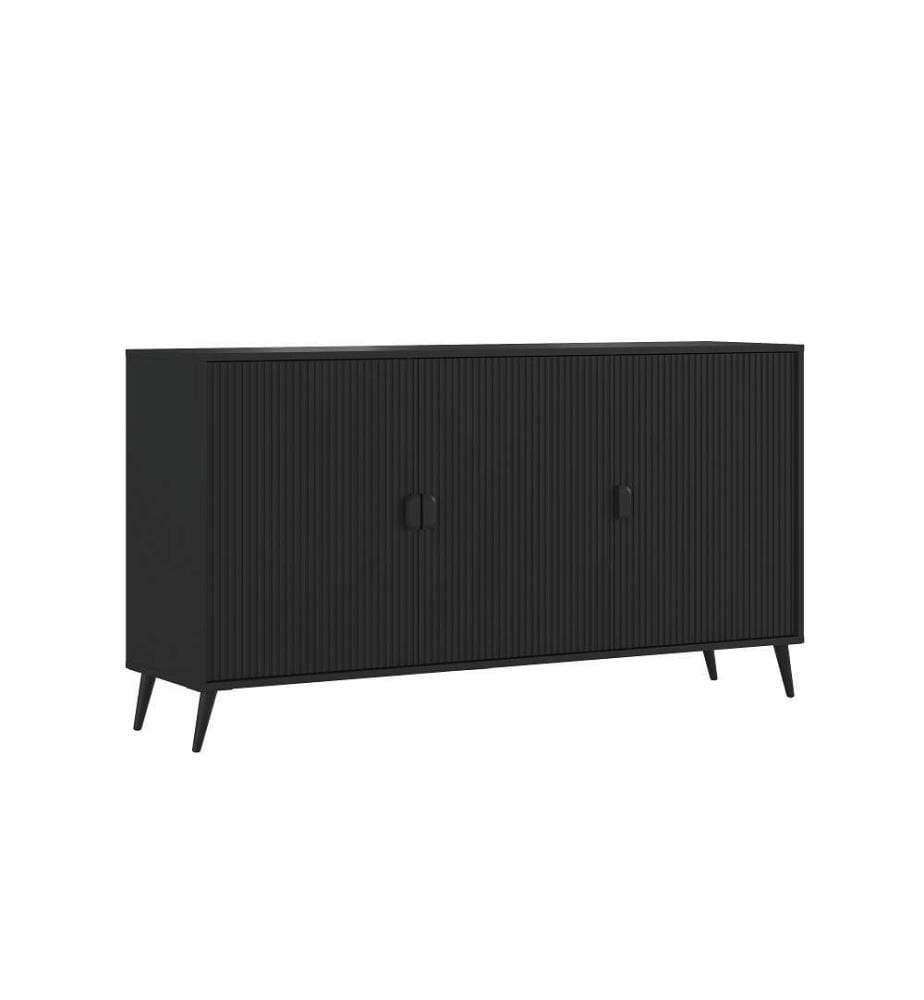 Roma Total Schwarz Anrichte 49 x 153,5 x 88 cm
