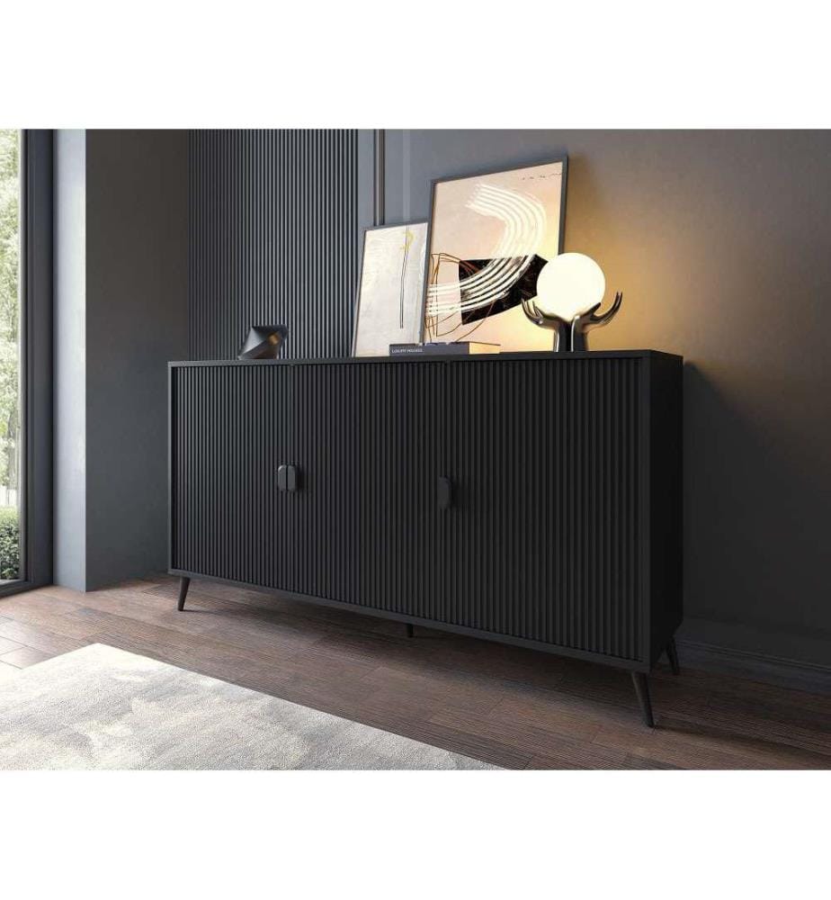 Roma Total Schwarz Anrichte 49 x 153,5 x 88 cm