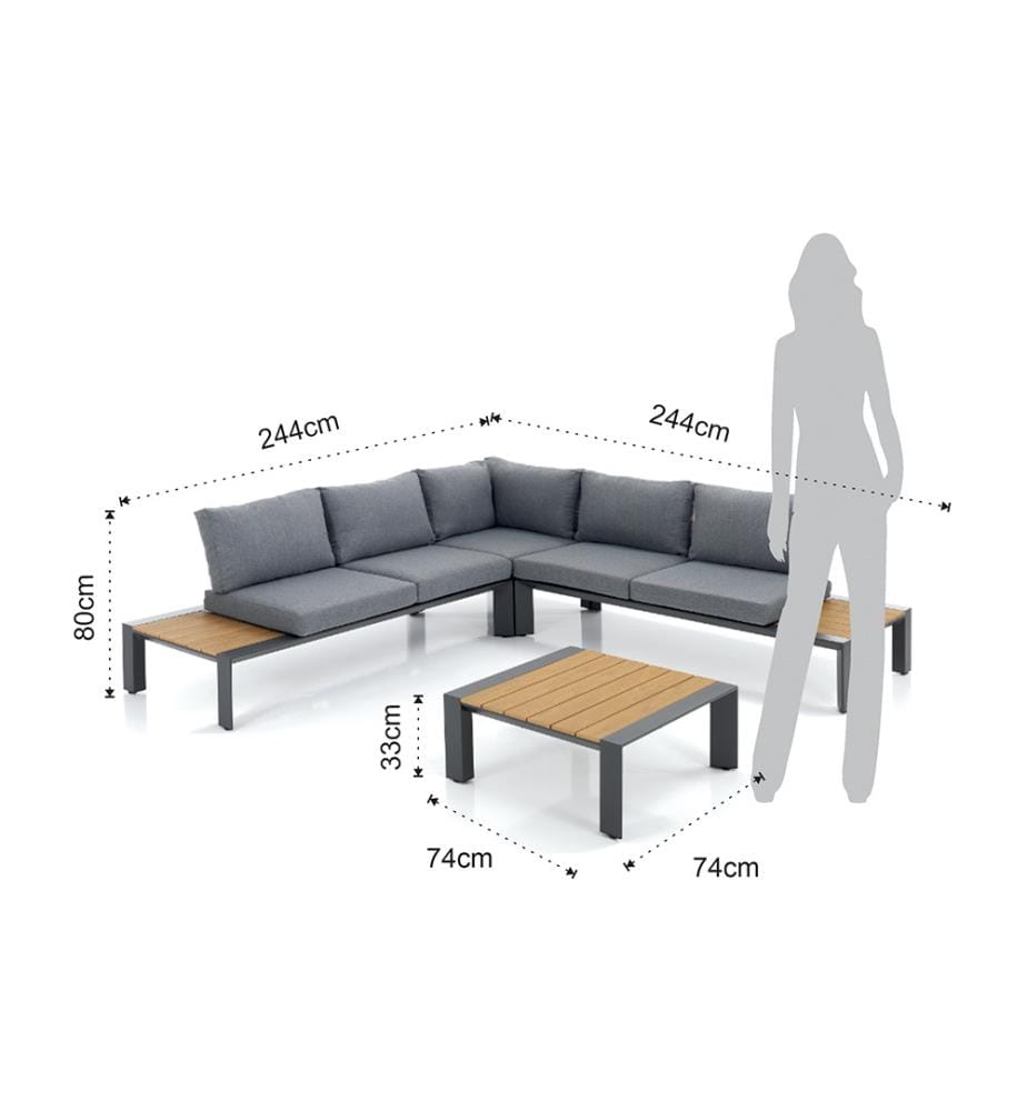 Innen - /Aussen - Lounge - Set Skorpios - Grau