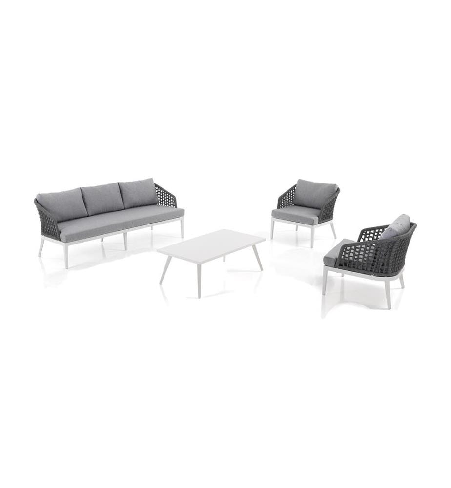 Lounge - Set für drinnen und draussen Afteli - Grau und weiss