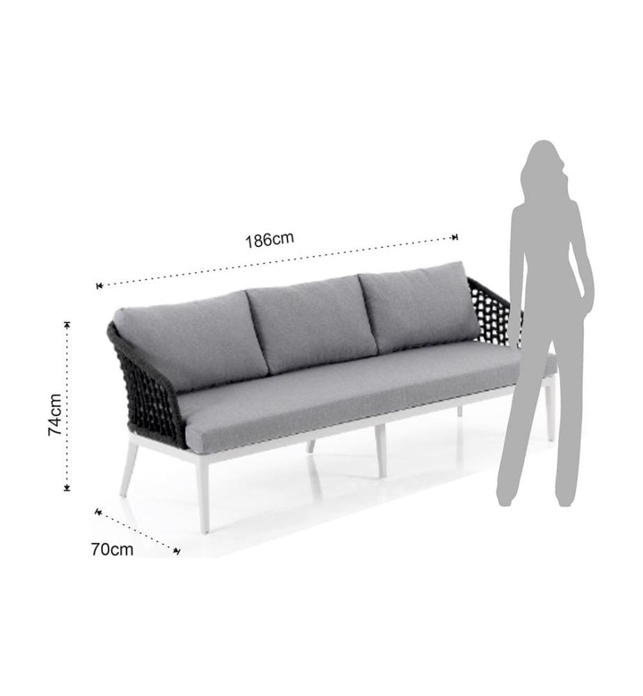 Lounge - Set für drinnen und draussen Afteli - Grau und weiss