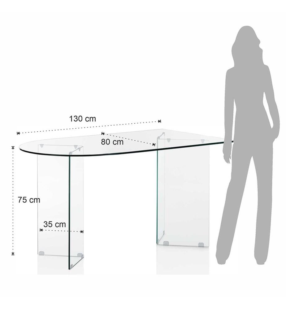 Ovaler Tisch Kaya 130 cm - Transparent