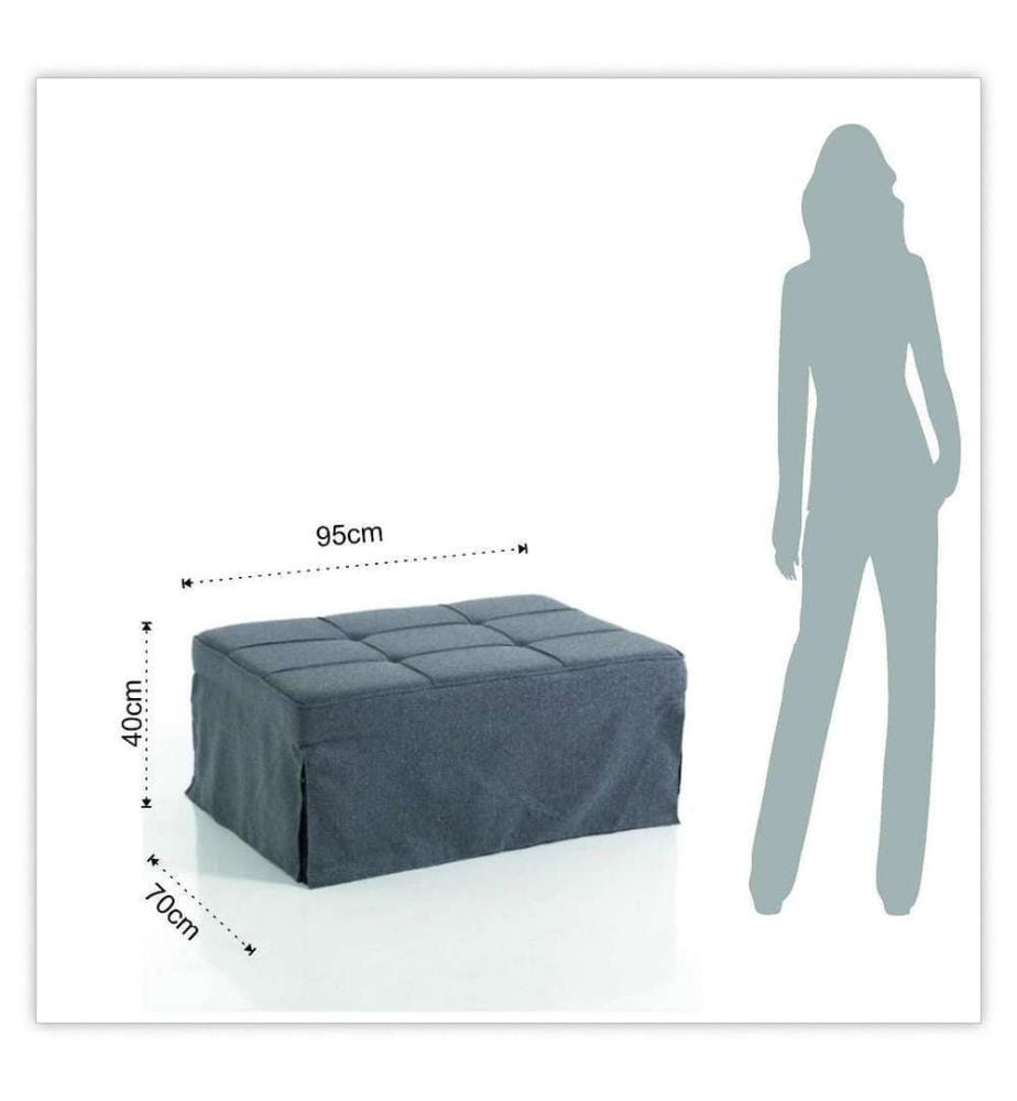 Pouf/ Bett/ Chaise Longue Quick - Grau