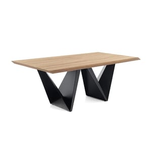 Spalttisch 200 x 100 cm - Hellbraun und Schwarz