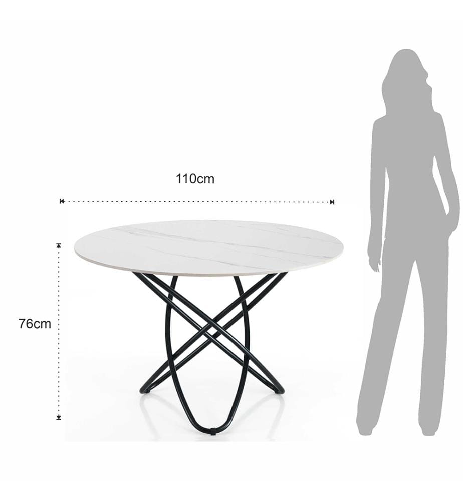 Tisch Hula Hoop MARBLE - Weiss
