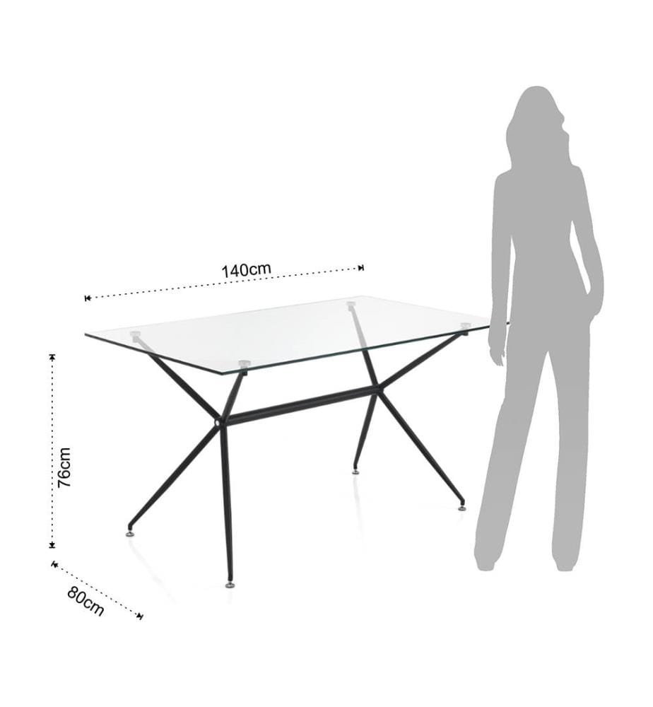 Stick Glastisch - Schwarz und Transparent