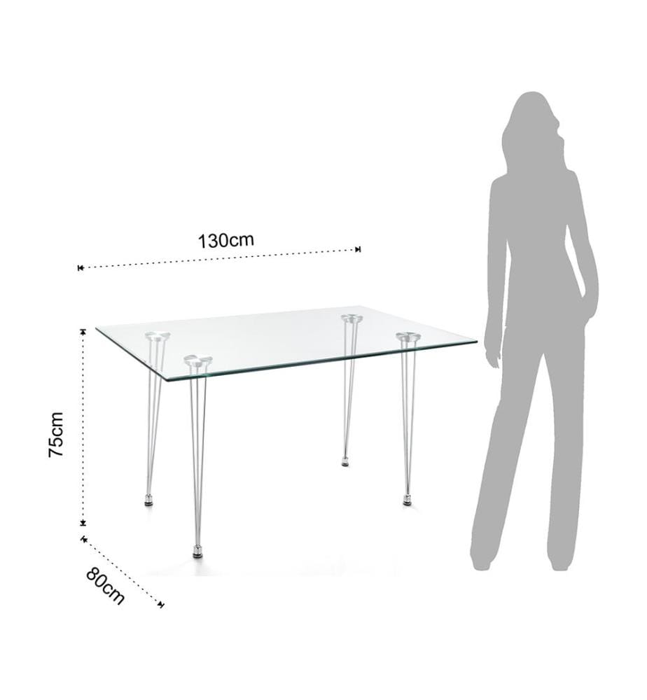 Glasschreibtisch - Transparent und Grau