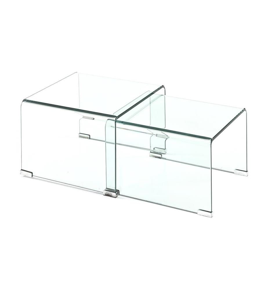Set aus 2 Couchtischen Cristaldouble - Weiss