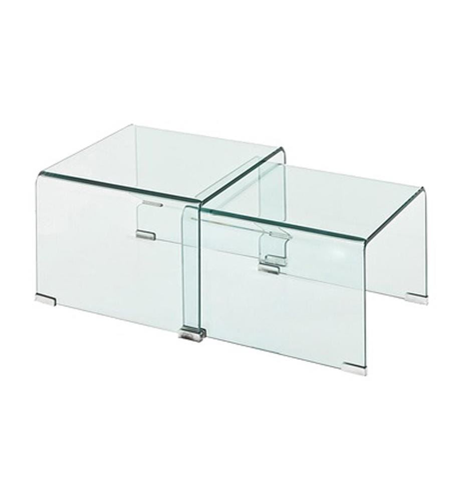Set aus 2 Couchtischen Cristaldouble - Weiss