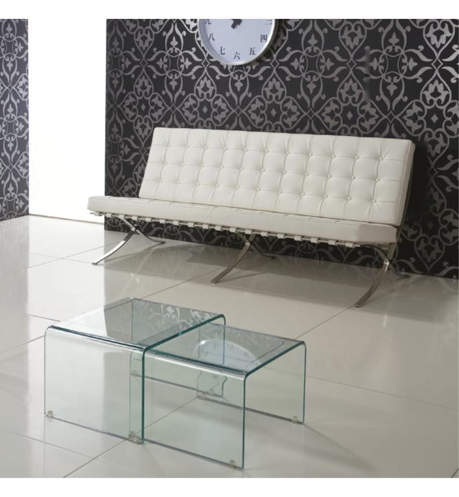 Set aus 2 Couchtischen Cristaldouble - Weiss
