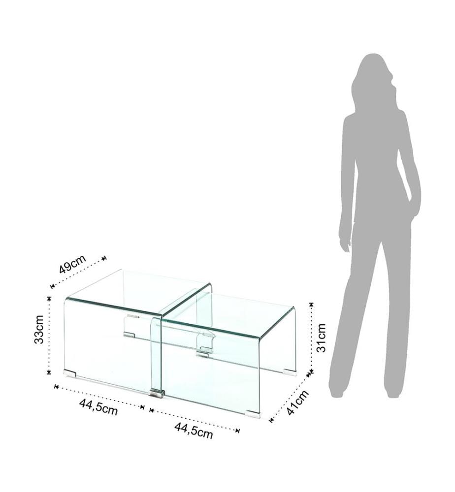 Set aus 2 Couchtischen Cristaldouble - Weiss