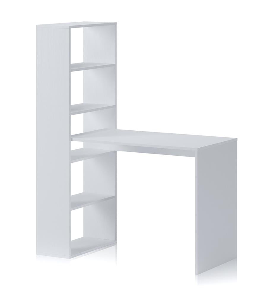 Schreibtisch mit Bücherregal Art - Weiss