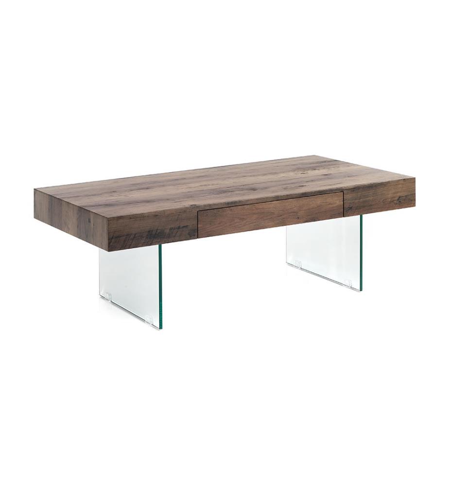 Couchtisch Waver - Braun und Transparent