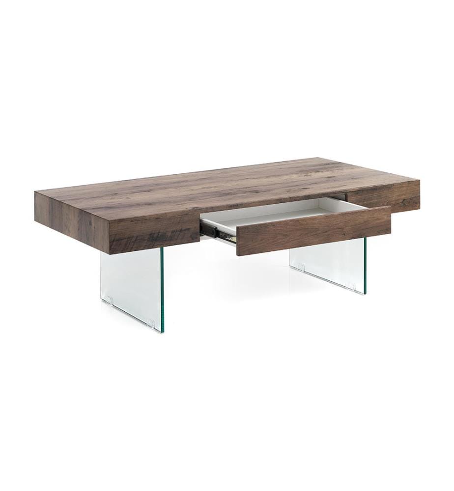 Couchtisch Waver - Braun und Transparent