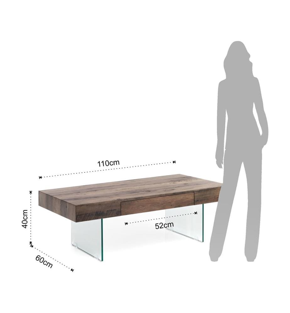 Couchtisch Waver - Braun und Transparent