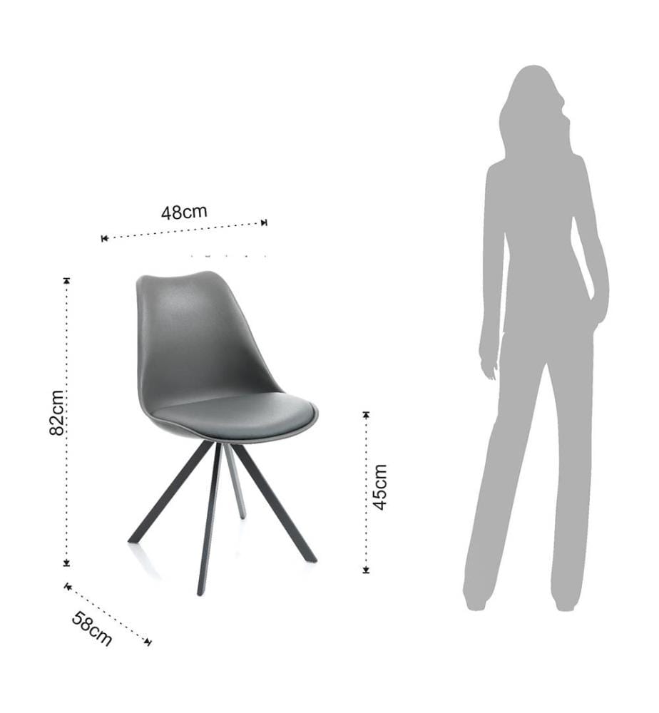 4er-Set Stühle - Grau