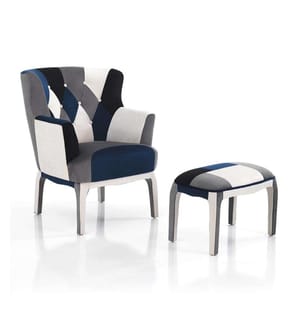 Sessel mit Ottomane Kaleidos - E - Multicolor