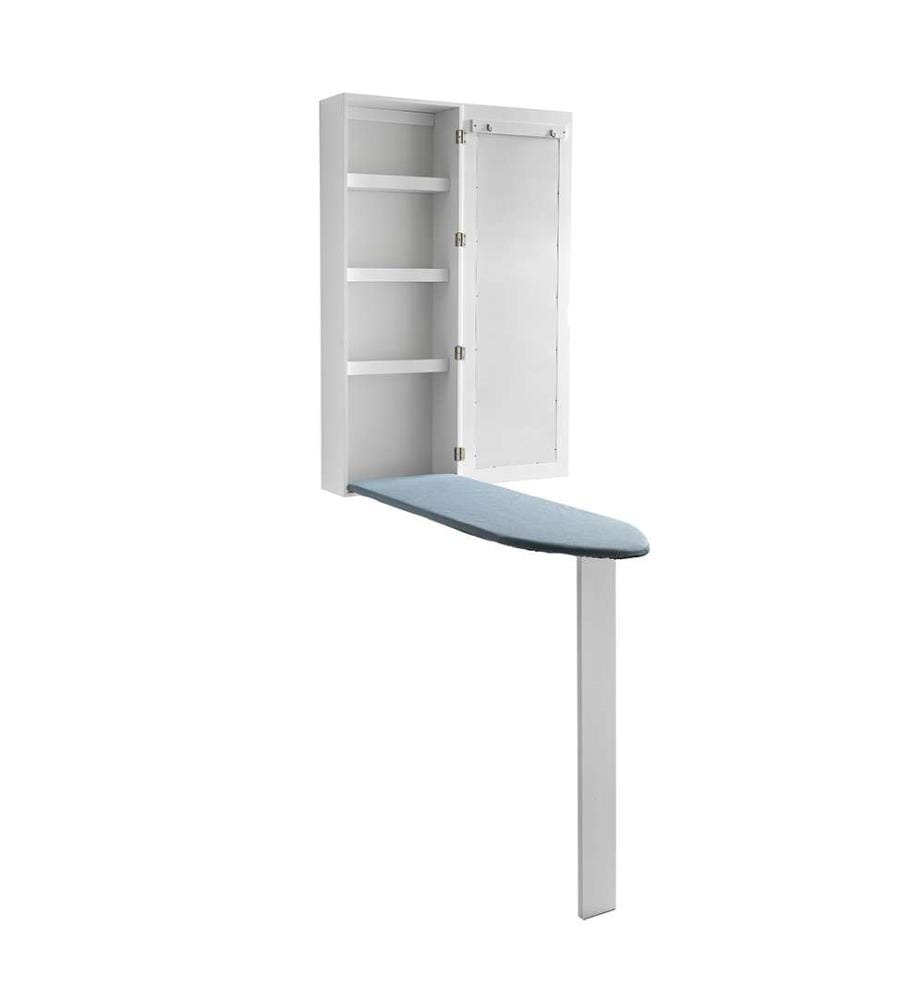 Spiegelwandschrank mit Bügelbrett Pratiko - Weiss