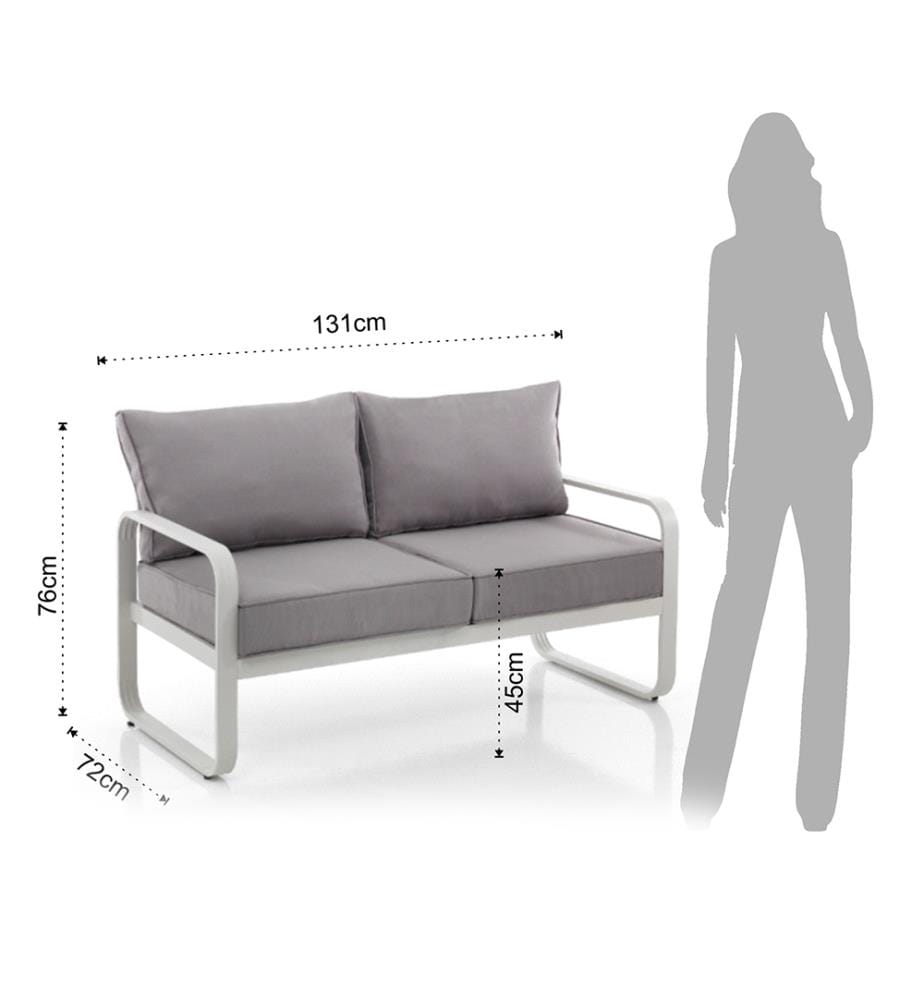 2 - Sitzer Sofa für draussen Ischia Kollektion - Grau