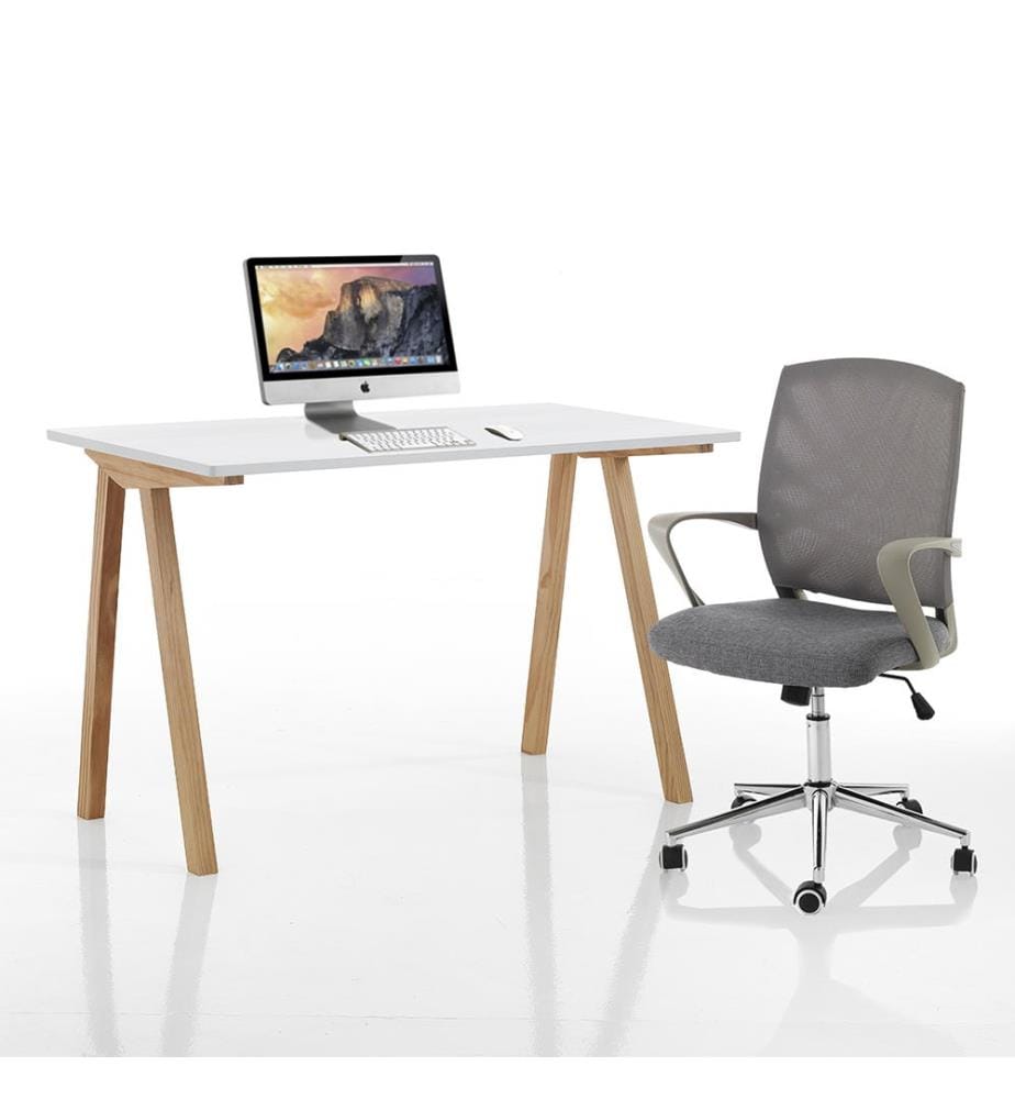 Schreibtisch/Computerschreibtisch Mak - Braun und Weiss