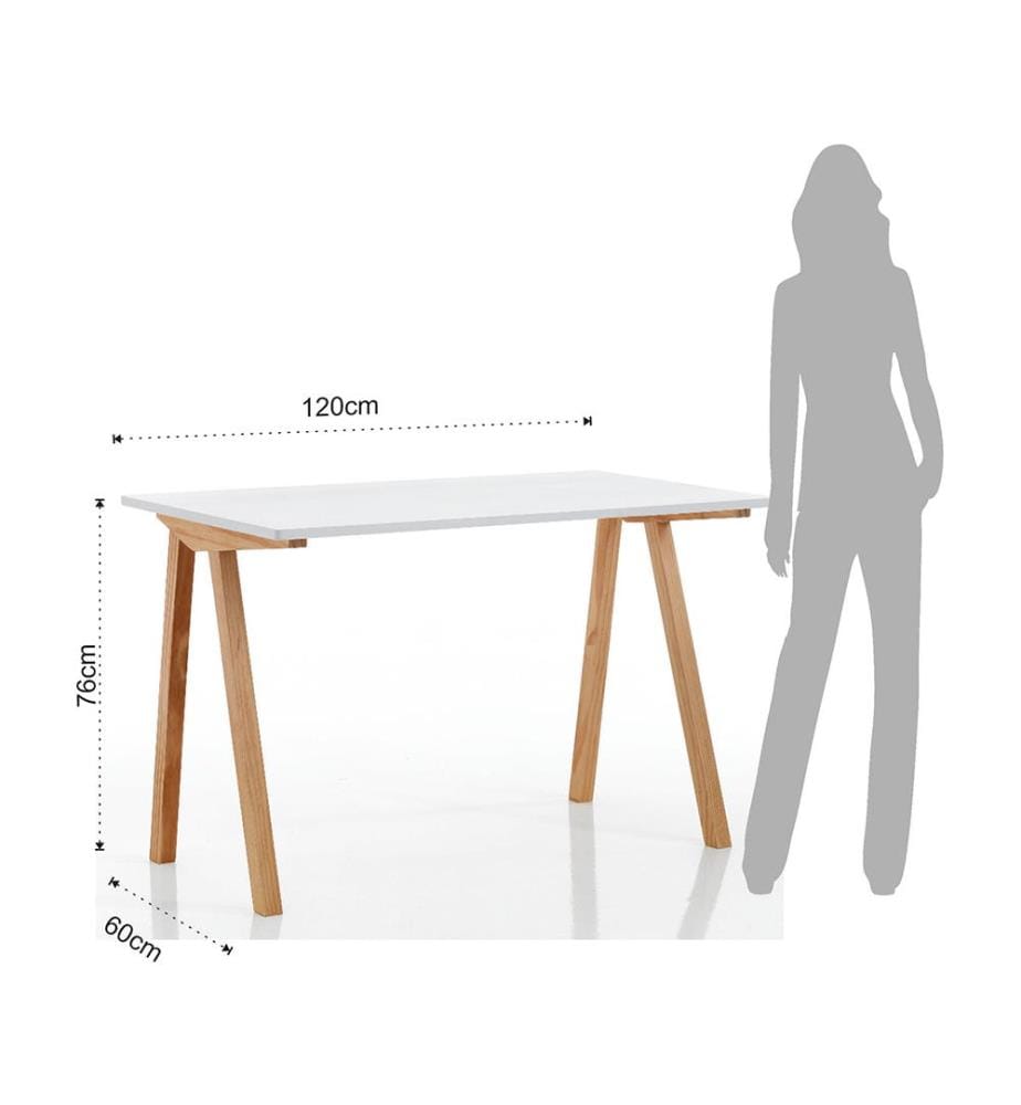 Schreibtisch/Computerschreibtisch Mak - Braun und Weiss