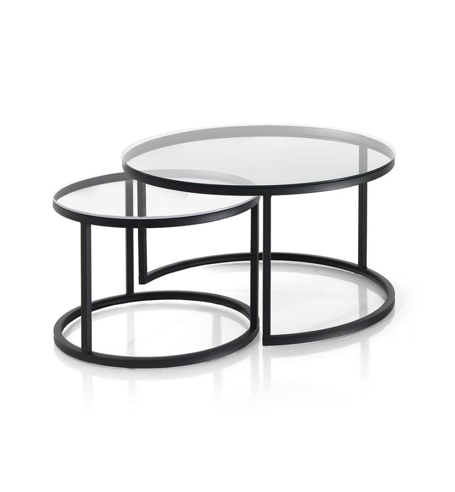 2er-Set Couchtischen Gabriel Evo Clear - Schwarz