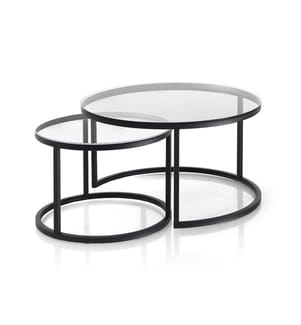 2er-Set Couchtischen Gabriel Evo Clear - Schwarz