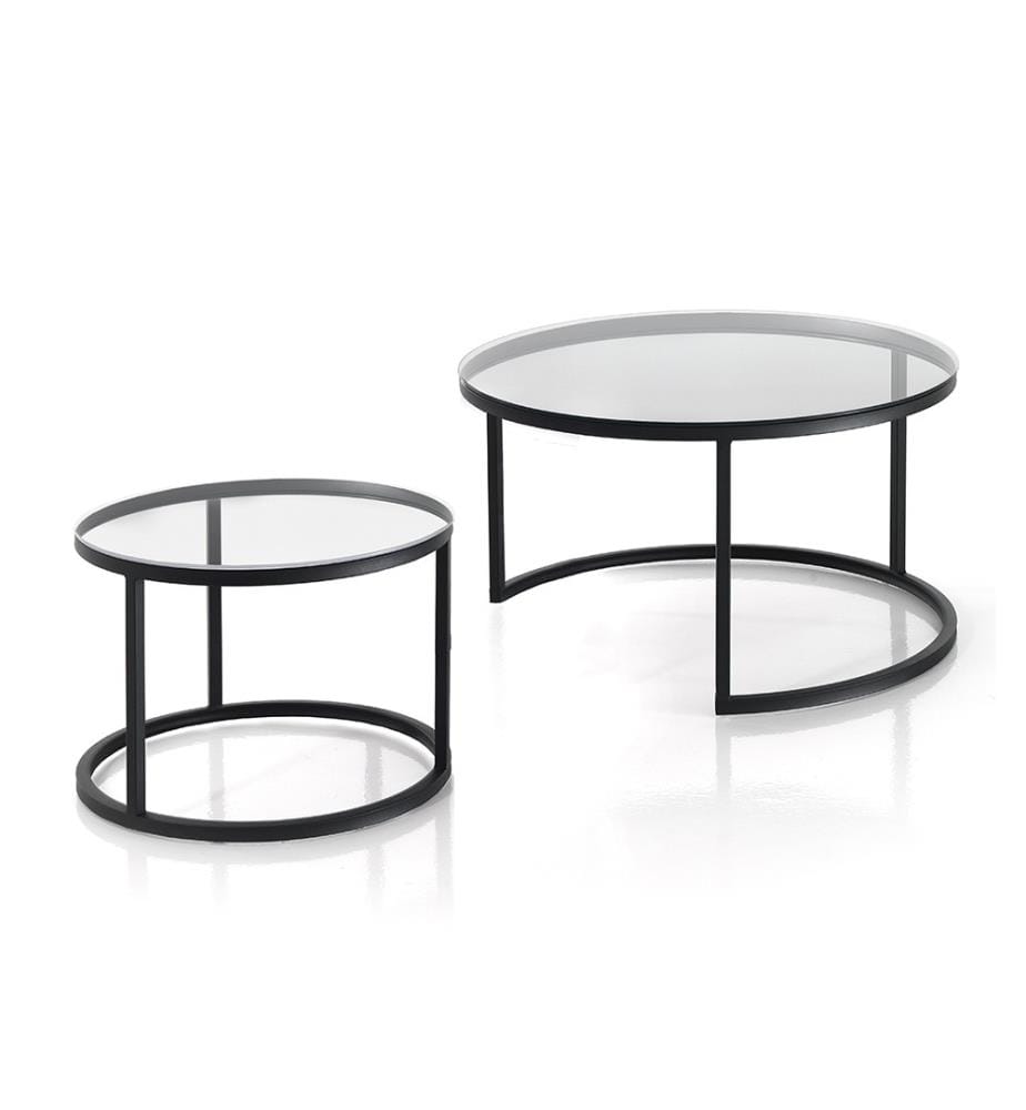 2er-Set Couchtischen Gabriel Evo Clear - Schwarz