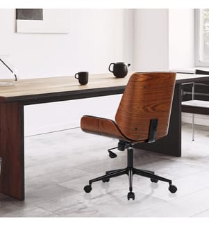 Schreibtischstuhl Odda Dark Wood - 87-97 x 55 x 58 cm