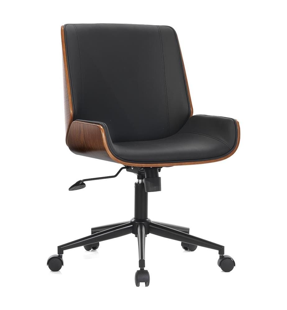 Schreibtischstuhl Odda Dark Wood - 87-97 x 55 x 58 cm