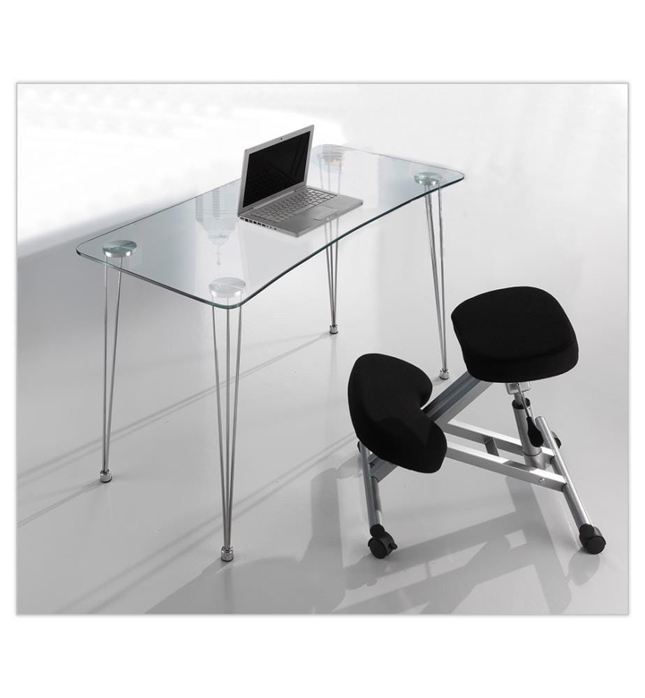 Computertisch N - Y - Silber und Transparent