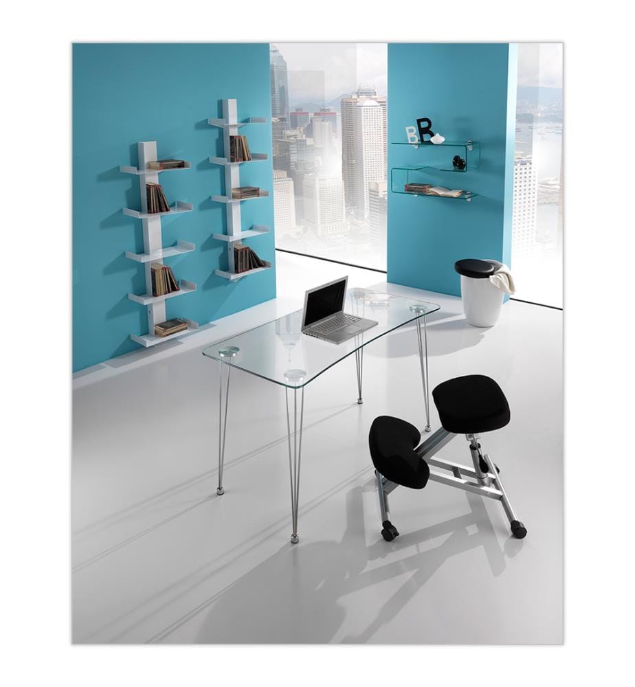 Computertisch N - Y - Silber und Transparent