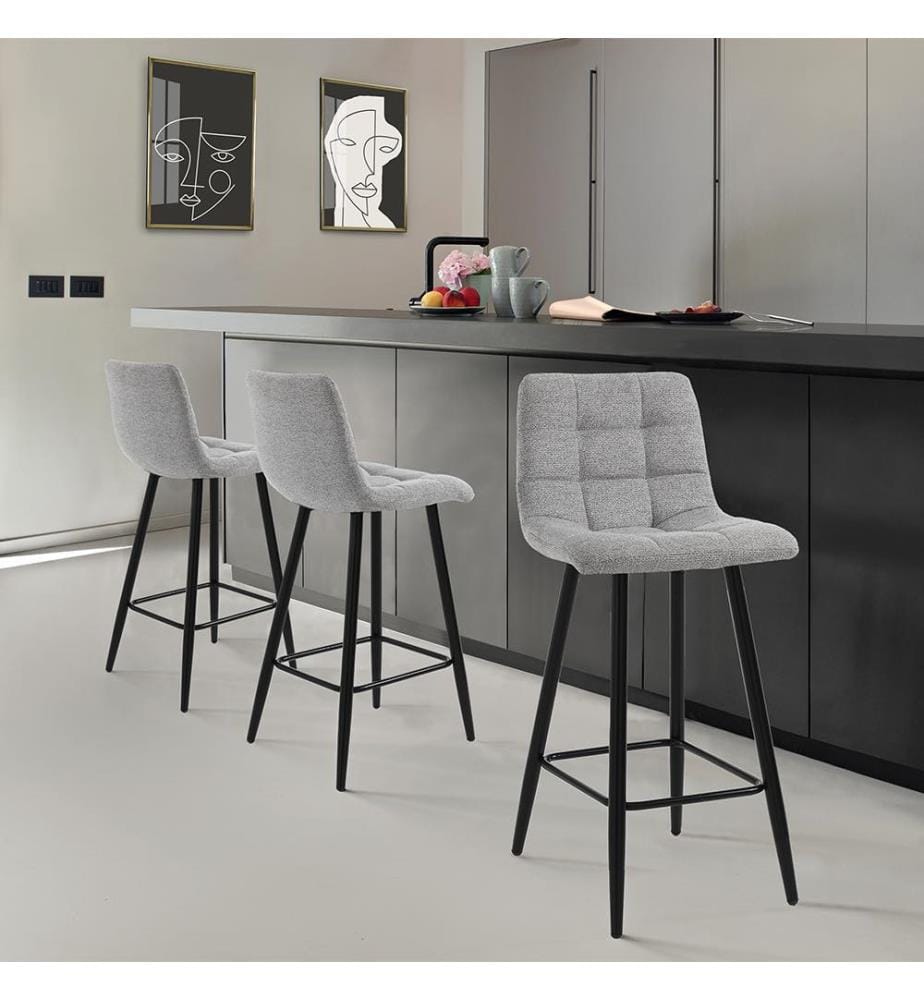 2er-Set Barhocker Toffee Light - Grau