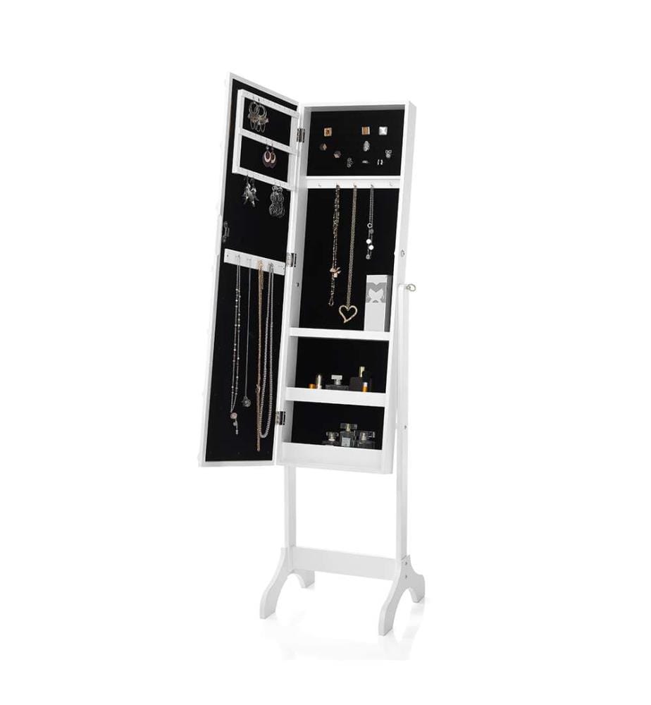 Bodenspiegel mit Schmuckkabinett Coffer Lux - Weiss