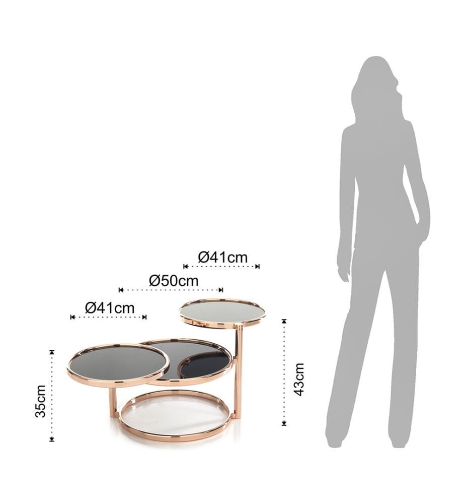 Dreiring - Couchtisch - Bronze