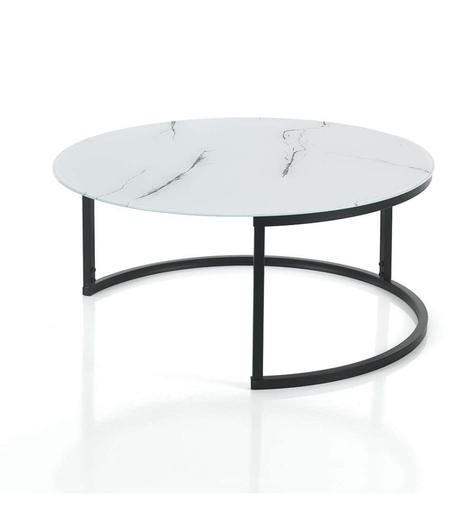 Grande Table Basse Gabriel Evo - Noir et Marbre