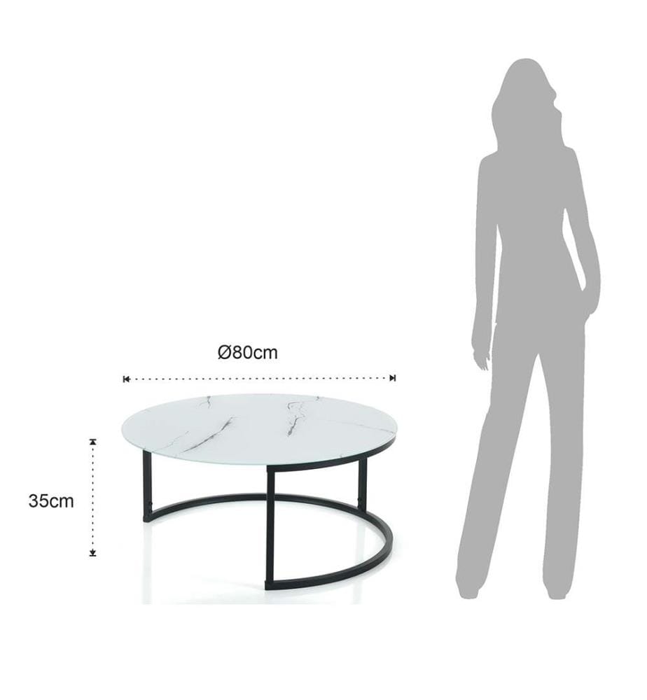 Grande Table Basse Gabriel Evo - Noir et Marbre