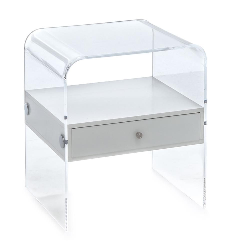 Nachttisch Panolia - Transparent und Weiss