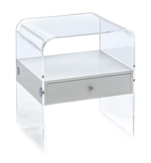 Nachttisch Panolia - Transparent und Weiss