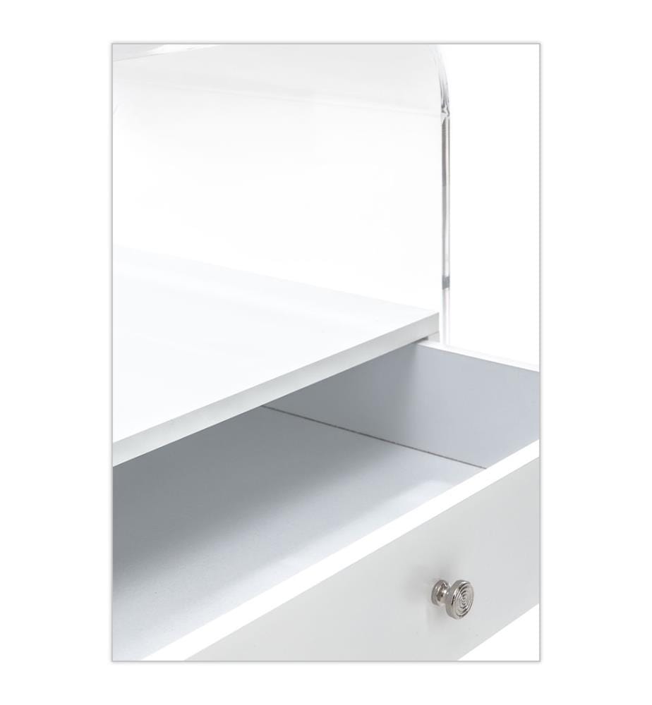 Nachttisch Panolia - Transparent und Weiss