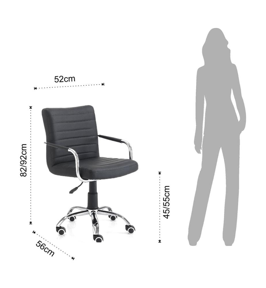 Bürostuhl Milko - Schwarz und Silber