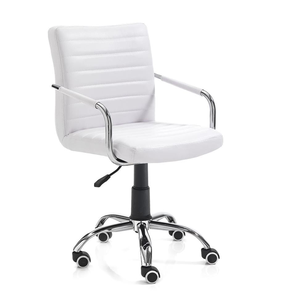 Bürostuhl Milko - Weiss und Silber