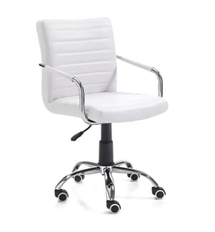 Bürostuhl Milko - Weiss und Silber