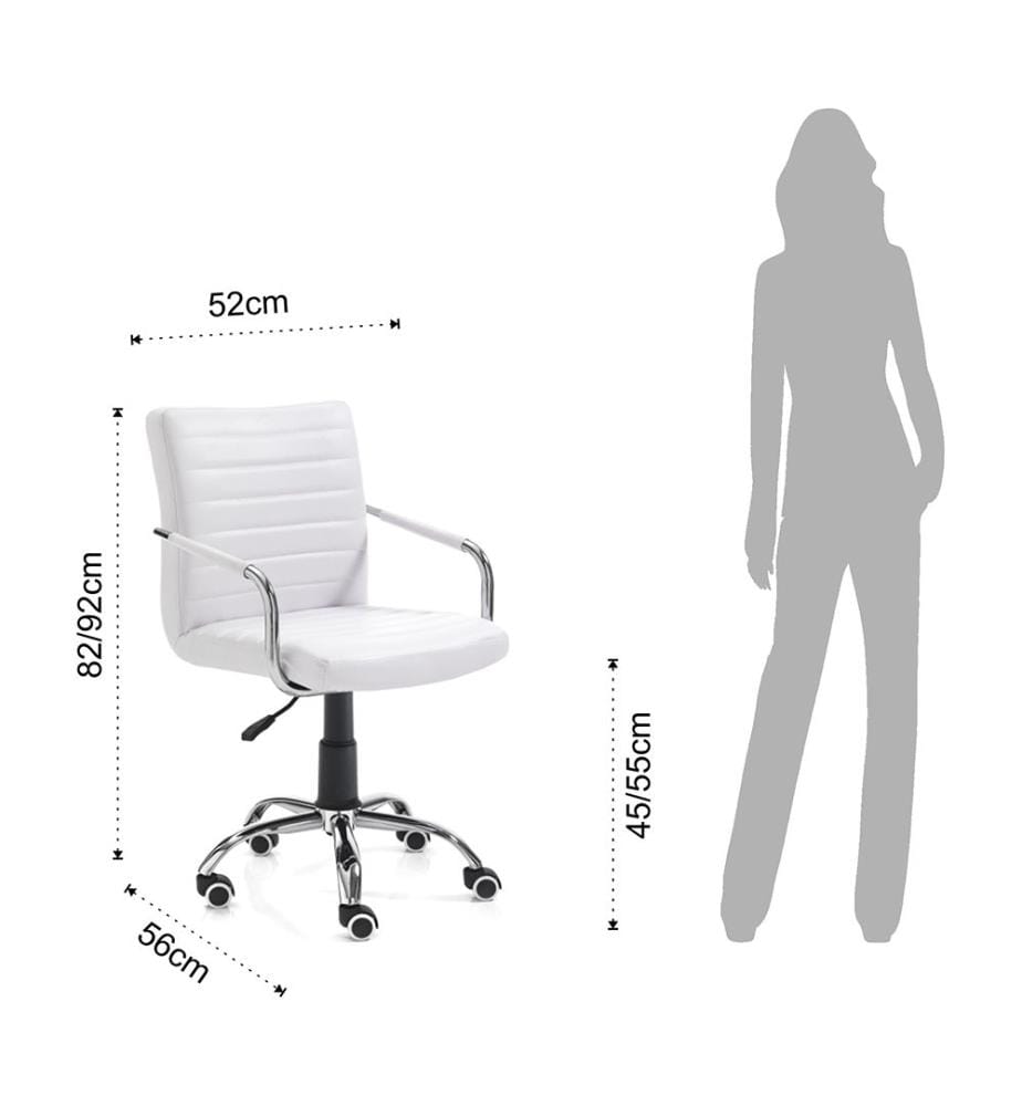Bürostuhl Milko - Weiss und Silber