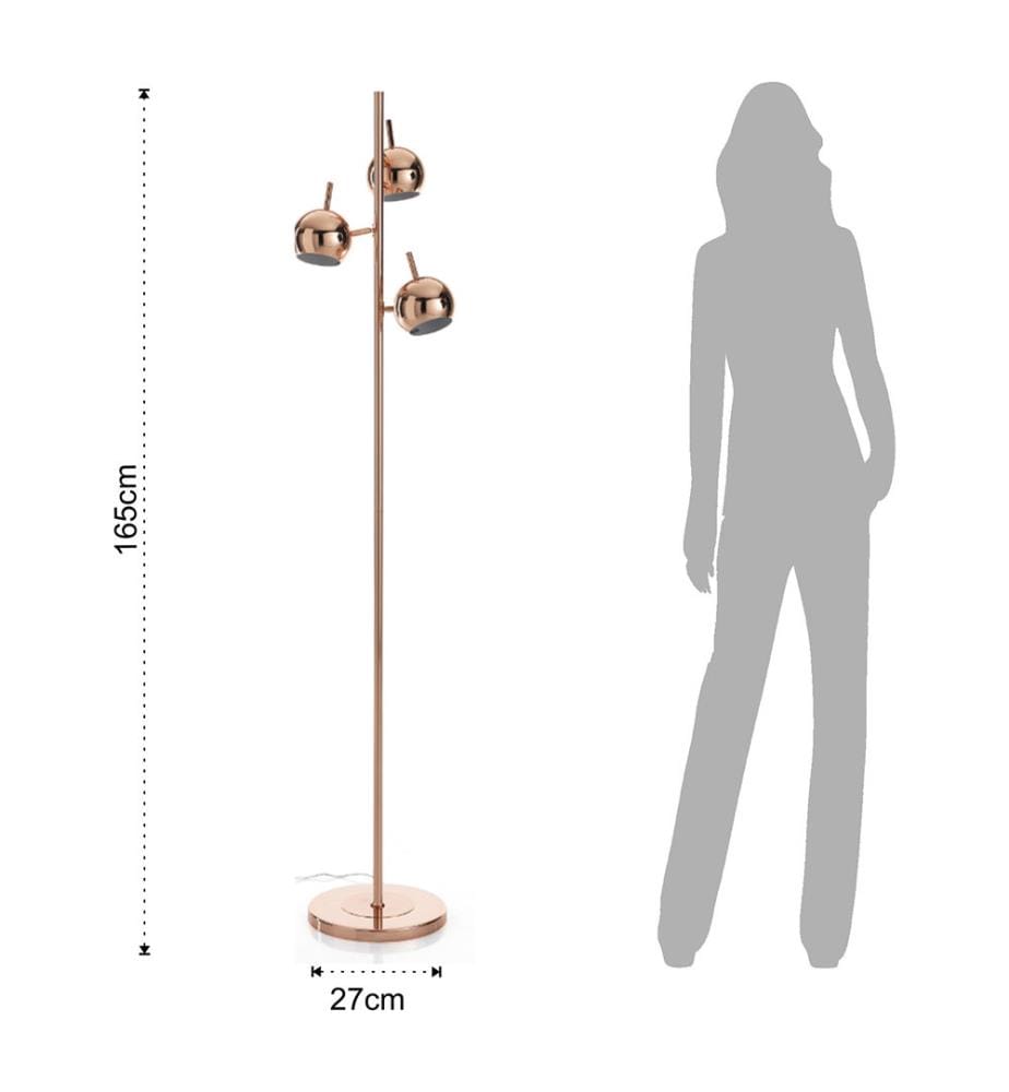Stehleuchte Globe Kupfer - Roségold