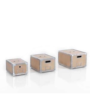 Set aus 3 Aufbewahrungsboxen - Holz