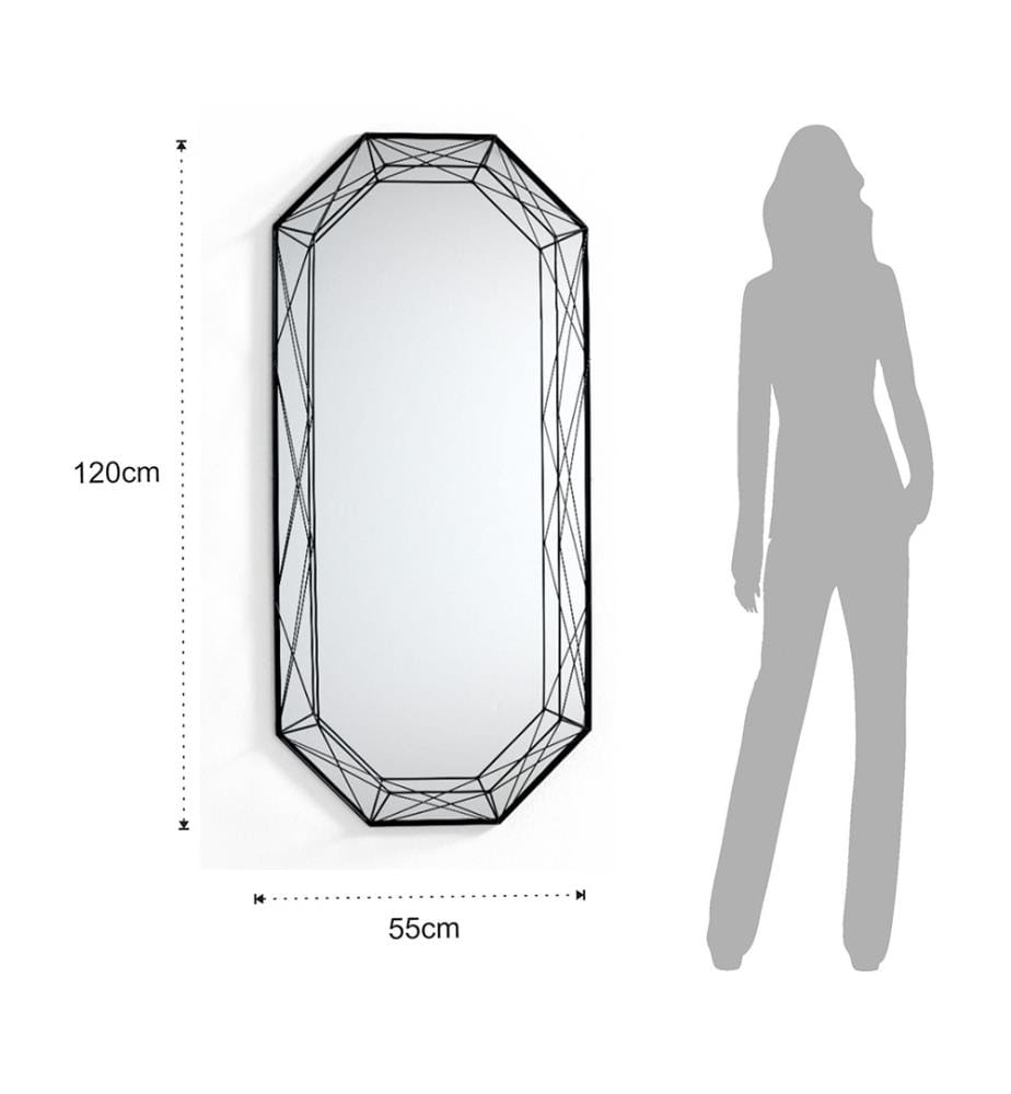 Specchio da parete Diamond 120 - Nero