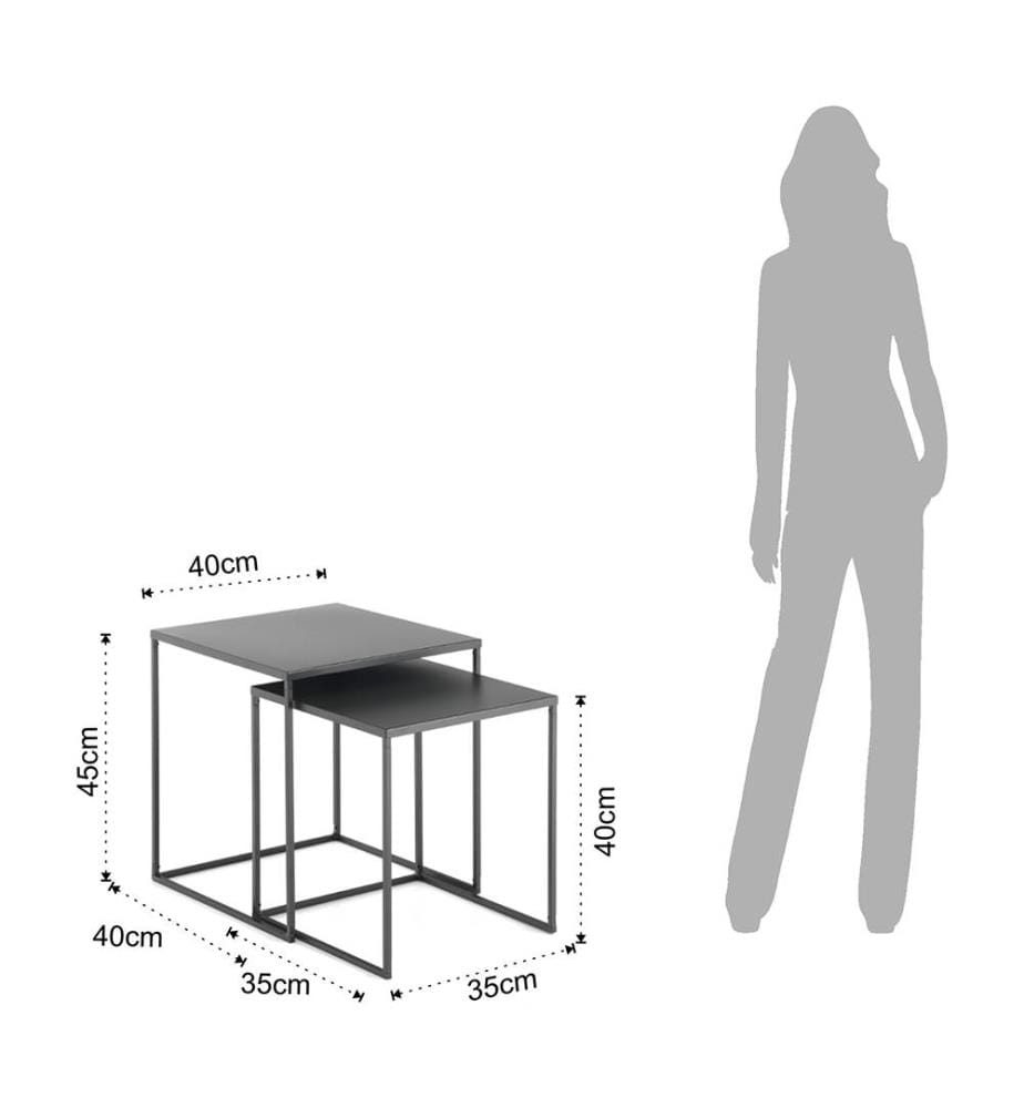 2er - Set Couchtische Dünn - Anthrazit