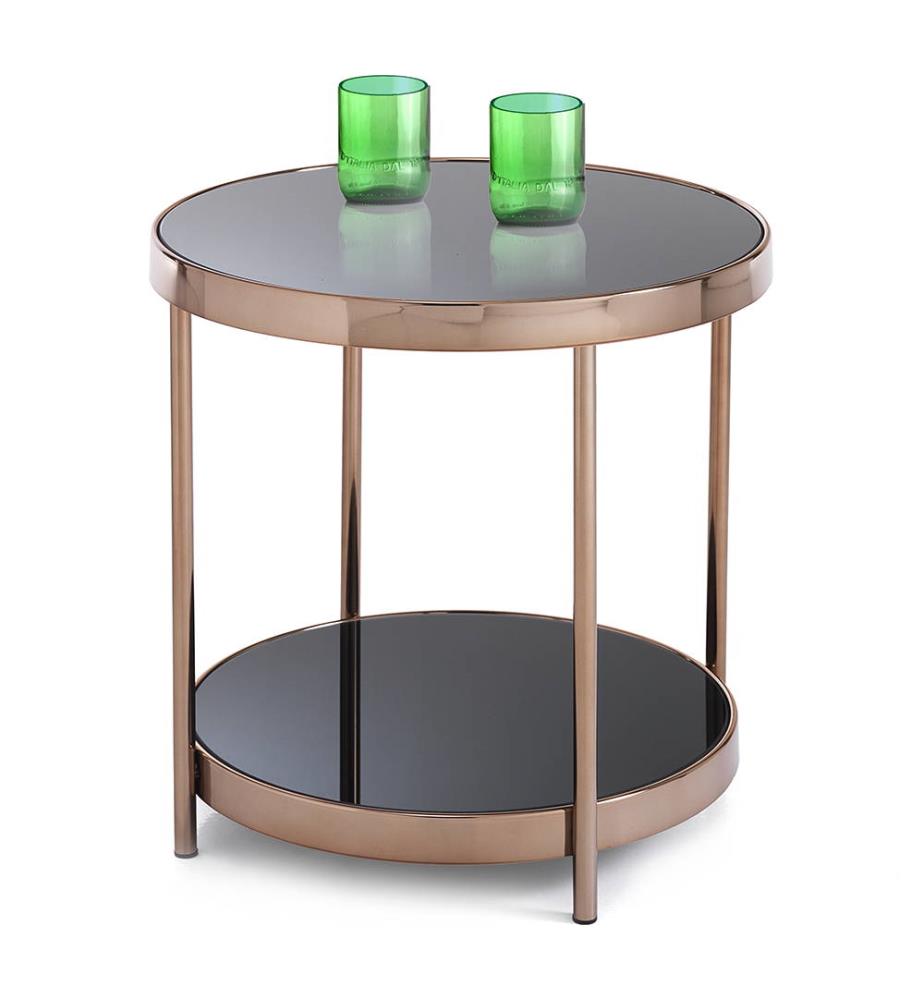 Zwei Ringe Beistelltisch - Gold Rose